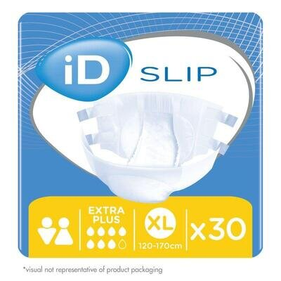 Підгузки для дорослих iD Slip Extra Plus, розмір XL (120-170 см), дихаючі, 30 штук