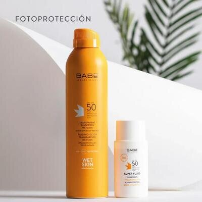 Сонцезахисний спрей Babe Laboratorios SPF50+ Wet Skin прозорий водостійкий, 200 мл