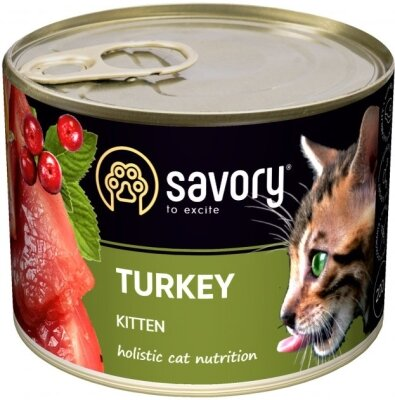 Корм вологий для кошенят Savory 30686 з індичкою, 200 г