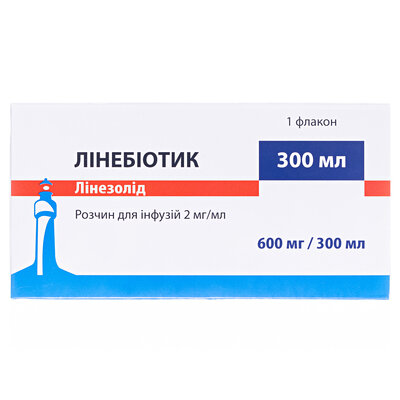 Лінебіотик розчин д/інф. 2 мг/мл по 300 мл у флак.