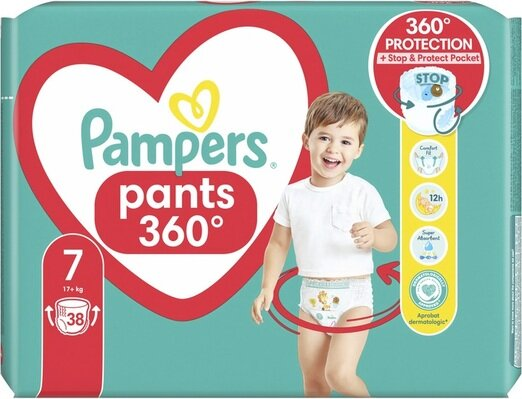 Підгузки-трусики Pampers Pants дитячі розмір 7, 17+ кг, 38 шт