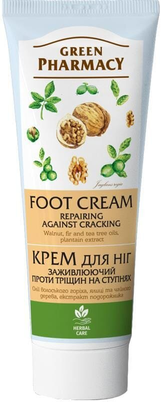 Крем для ніг Green Pharmacy заживлюючий проти тріщин на ступнях, 75 мл