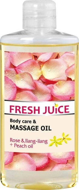 Олія Fresh Juice Rose & Ilang-Ilang + Peach oil для догляду та масажу, 150 мл