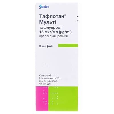 Тафлотан мульті краплі оч., р-н 15 мкг/мл по 3 мл у флак. з дозат.