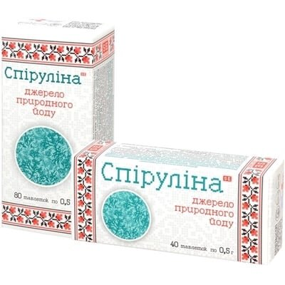 Спіруліна таблетки по 0,5 г №40