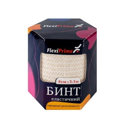 Бинт еластичний FlexiPrime середньої розтяжності 3,5 м х 8 см