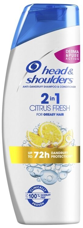Шампунь і бальзам-ополіскувач Head & Shoulders 2 в 1 Цитрусова свіжість проти лупи, 360 мл