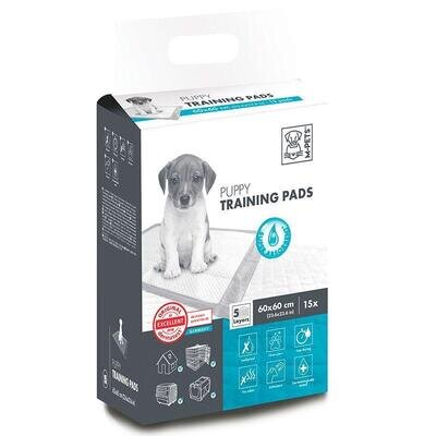 Пелюшки M-Pets Puppy Training Pads для привчання цуценят до туалету, розмір 60х60 см, 15 штук