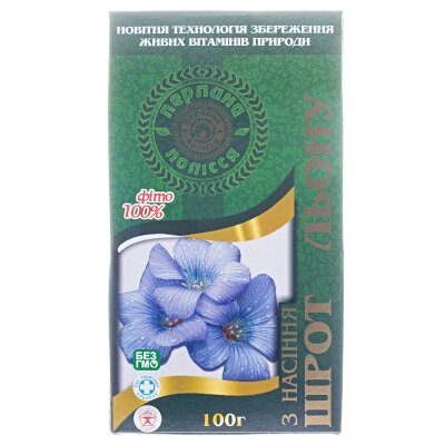 Шрот насіння льону Перлина Полісся по 100 г у пач.