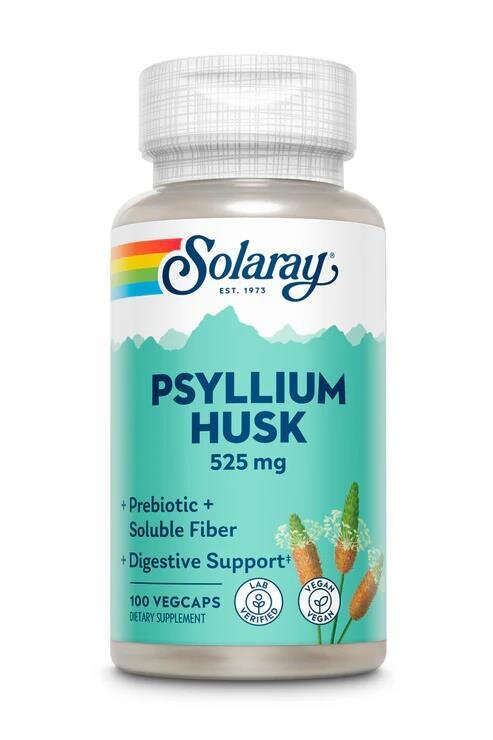 Псилліум (лушпиння насіння подорожника) Solaray Psyllium Husk 525 мг, 100 капсул