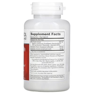 Розторопша плямиста Protocol for Life Balance Milk Thistle Extract 300 мг, 90 веганських капсул