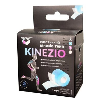 Кінезіо тейп Milplast Kinezio еластичний 5 см х 5 м, рожевий