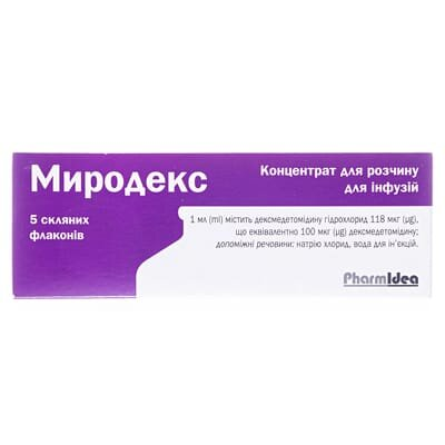 Миродекс концентрат для р-ну д/інф. 100 мкг/мл по 2 мл №5 у флак. скл.