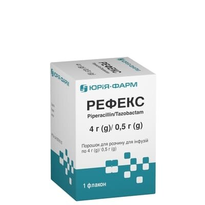 Рефекс порошок для р-ну д/інф. по 4 г/0.5 г №1 у флак.