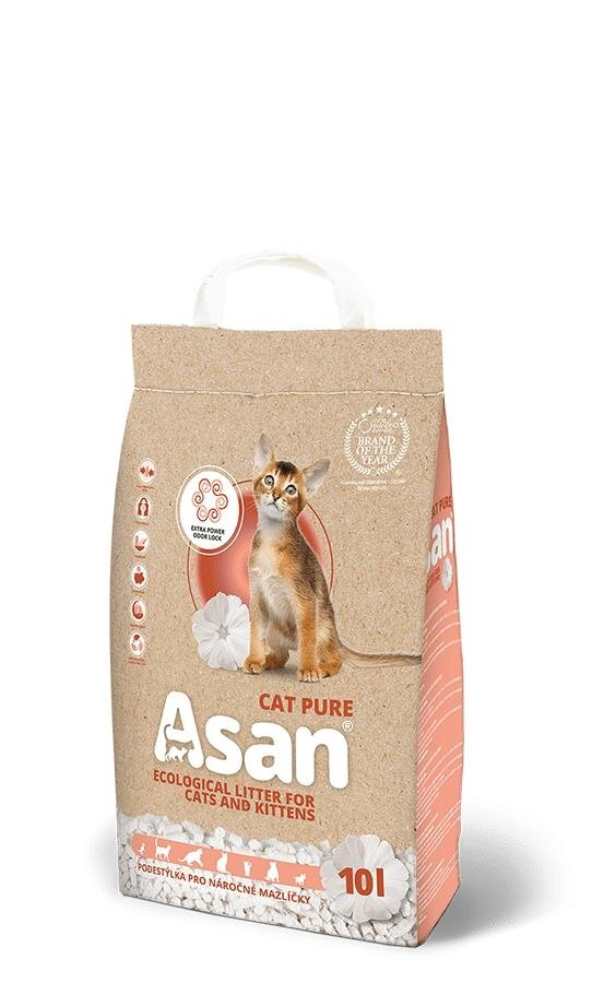 Наповнювач для туалета Asan Cat Pure целюлоза, 10 л