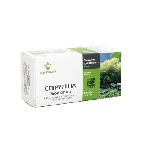 Спіруліна Біоактив таблетки по 500 мг №80 (10х8)