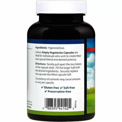 Порожні рослинні капсули №1 Carlson Labs Capsules, 200 штук