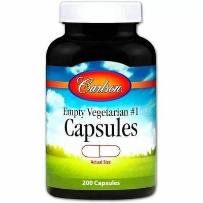 Порожні рослинні капсули №1 Carlson Labs Capsules, 200 штук