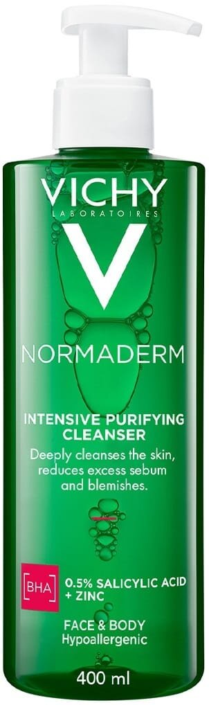 Гель Vichy Normaderm Intensive Purifying для глибокого очищення жирної, схильної до недоліків шкіри обличчя та тіла, 400 мл