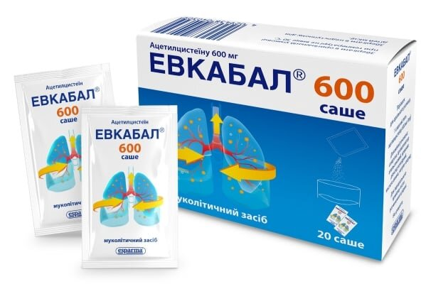 Евкабал 600 саше порошок д/ор. р-ну 600 мг/3 г №20 у саше