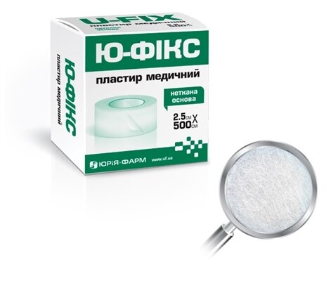 Пластир медичний Ю-Фікс на нетканій основі, котушка, 2,5 х 500 см, 1 штука