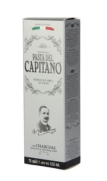 Зубна паста Pasta del Capitano 1905 з вугіллям, 75 мл