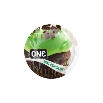 Презерватив ONE Flavor Waves Шоколад і м'ята зелений, 1 штука