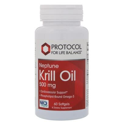 Олія криля Neptune Protocol for Life Balance Krill Oil 500 мг, 60 гелевих капсул