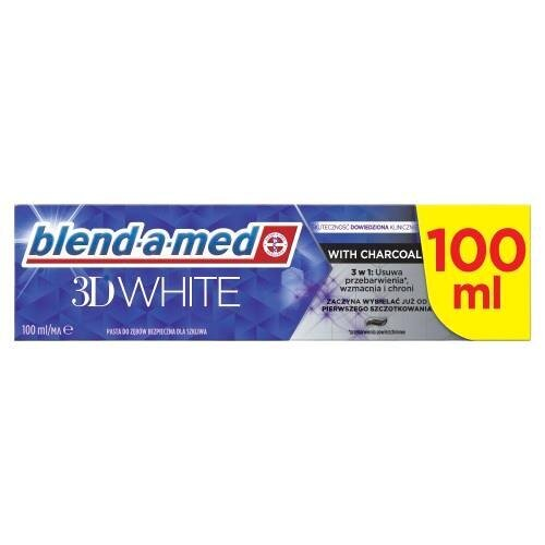 Зубна паста Blend-a-med 3D White з деревним вугіллям, 100 мл