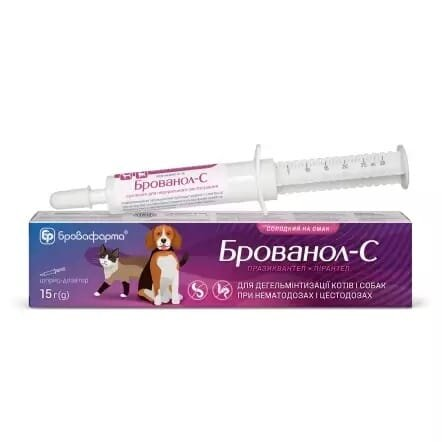 Брованол С (ДЛЯ ТВАРИН) антигельмінтик, шприц-туба 15 г
