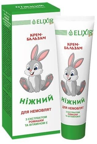 Крем-бальзам Elixir Еліксир Ніжний для немовлят з екстрактом ромашки та вітаміном Е, 75 мл