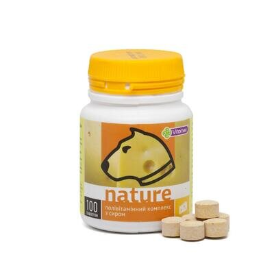 Полівітамінний комплекс Vitomax Nature для собак з сиром, 100 таблеток