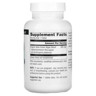 Синьо-зелені водорості Source Naturals Blue-Green Algae 500 мг, 200 таблеток