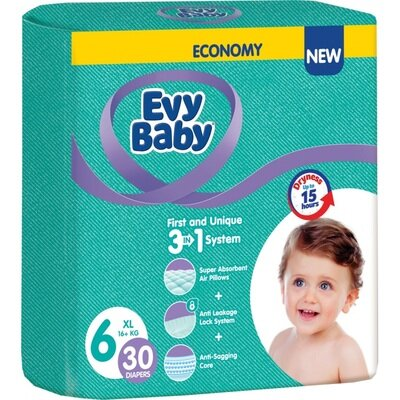 Підгузки Evy Baby дитячі, розмір 6, 16+ кг, 30 шт