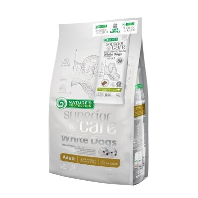Корм сухий Nature's Protection White Dogs Adult Small and Mini Breeds для собак з білою шерстю, 1,5 кг