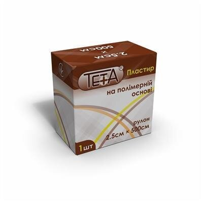 Пластир медичний Teta на полімерній основі, котушка, 2,5 х 500 см, 1 штука