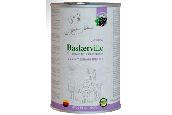 Консерва для цуценят Baskerville Super Premium з ягням і смородиною, 400 г