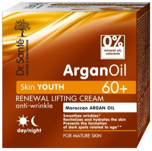 Крем-ліфтинг для обличчя Dr.Sante ArganOil 60+ відновлюючий проти зморшок, 50 мл