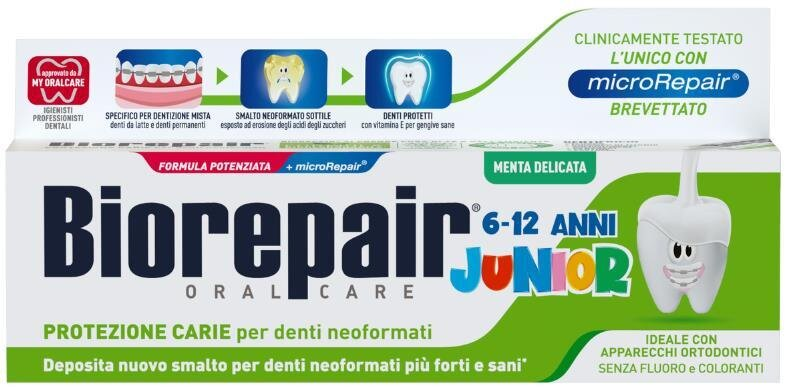 Зубна паста Biorepair Junior, 6-12 років, 75 мл