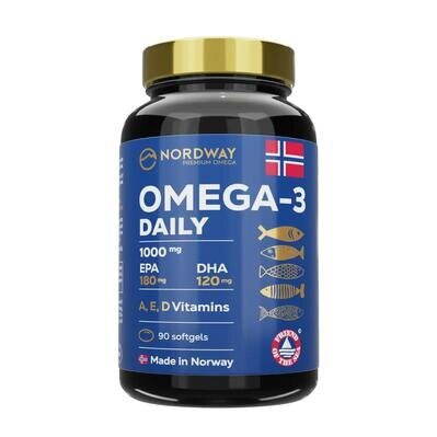 Омега 3 Дейлі Nordway Omega-3 Daily 1000 мг, 90 капсул