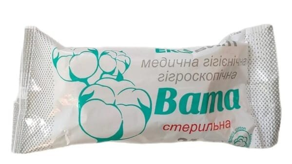 Вата стерильна Екобинт медична гігроскопічна, ролик, 25 г