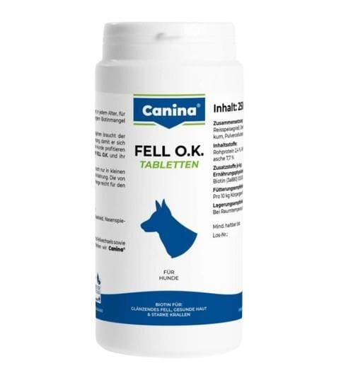 Вітаміни для собак Canina Fell O.K. для шкіри і шерсті, 125 таблеток, 250 г