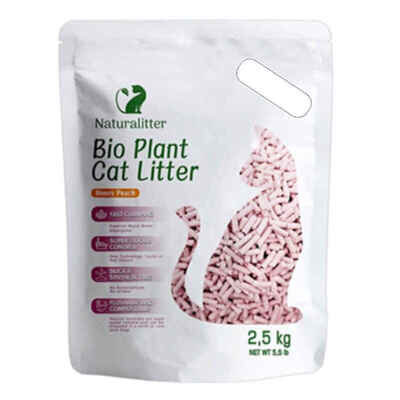 Наповнювач для котячого туалету Naturalitter Bio Plant Cat Litter Honey Peach соєвий з ароматом персика, 2,5 кг (6 л)