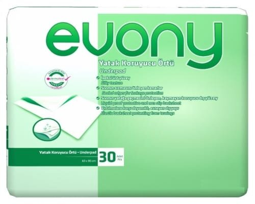 Пелюшки Evony одноразові гігієнічні 90 см x 60 см, 30 шт