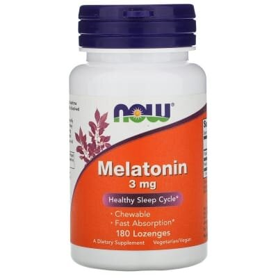 Мелатонін NOW Melatonin 3 мг льодяники №180