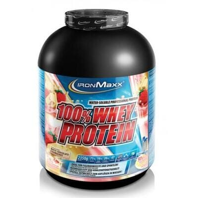Протеїн IronMaxx 100% Whey Protein Полуниця, 2350 г (банка)