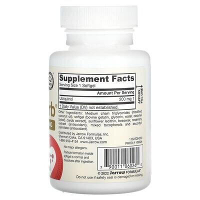 Убіхінол Jarrow Formulas QH-absorb Ubiquinol 200 мг, 60 капсул