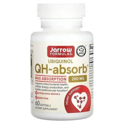 Убіхінол Jarrow Formulas QH-absorb Ubiquinol 200 мг, 60 капсул