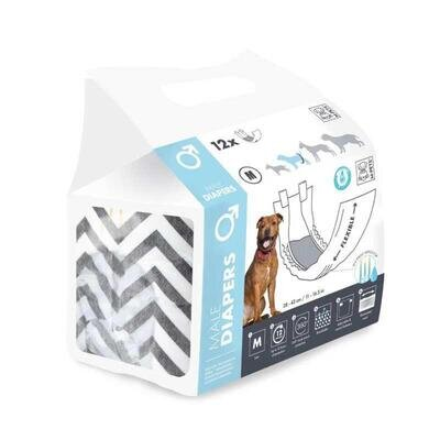 Підгузки гігієнічні M-Pets Male Diapers для собак-хлопчиків, розмір M, 28-42 см