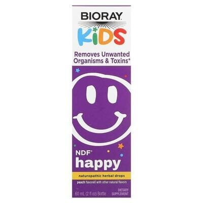 Антипаразитний засіб Bioray Kids NDF Happy для дітей з персиковим смаком, 60 мл
